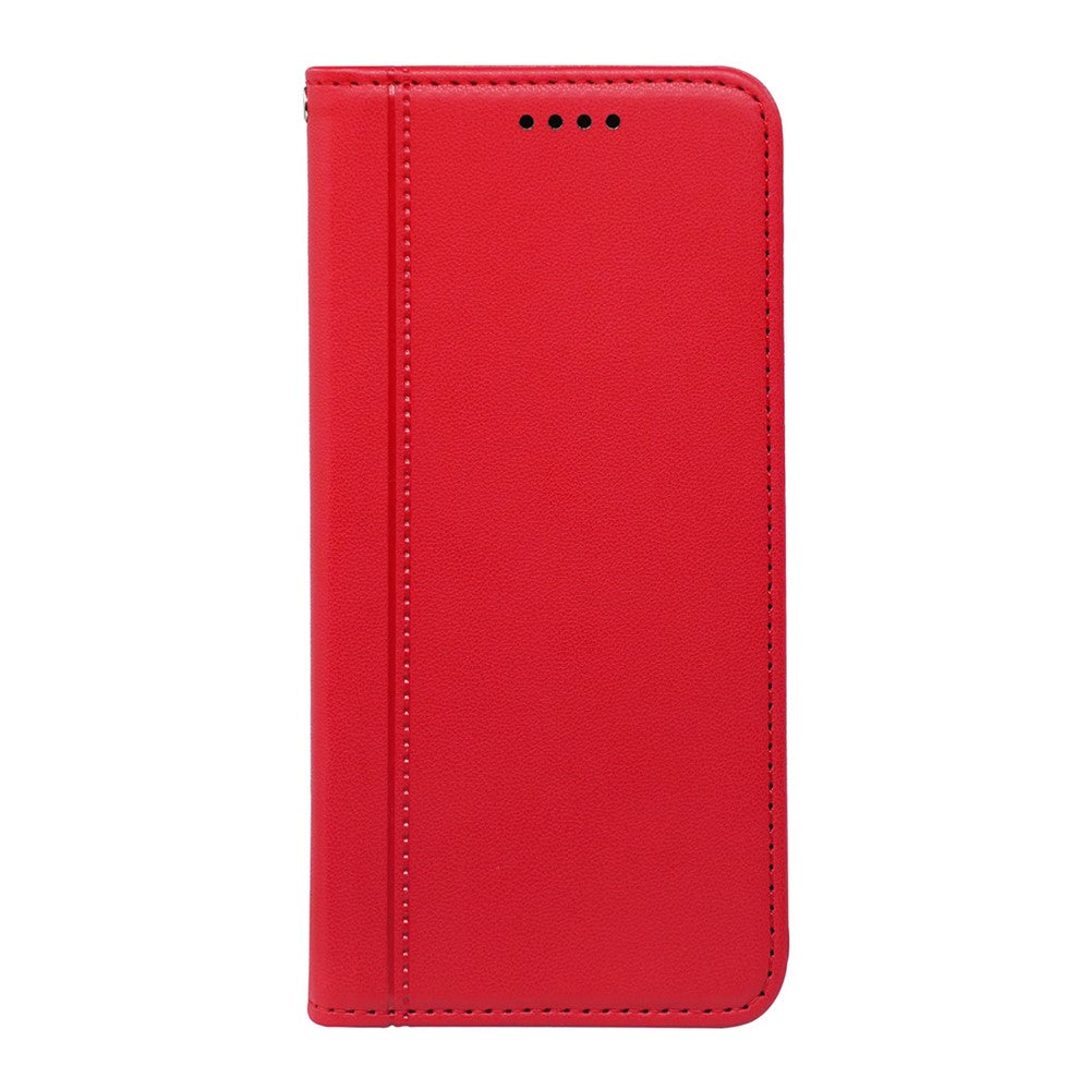 For Xiaomi Poco M8 Pro 5G / Redmi Note 15 Pro+ 5G (Global) Wallet Case Magnetic Closing PU Leather Phone Cover with Wrist Strap - Red