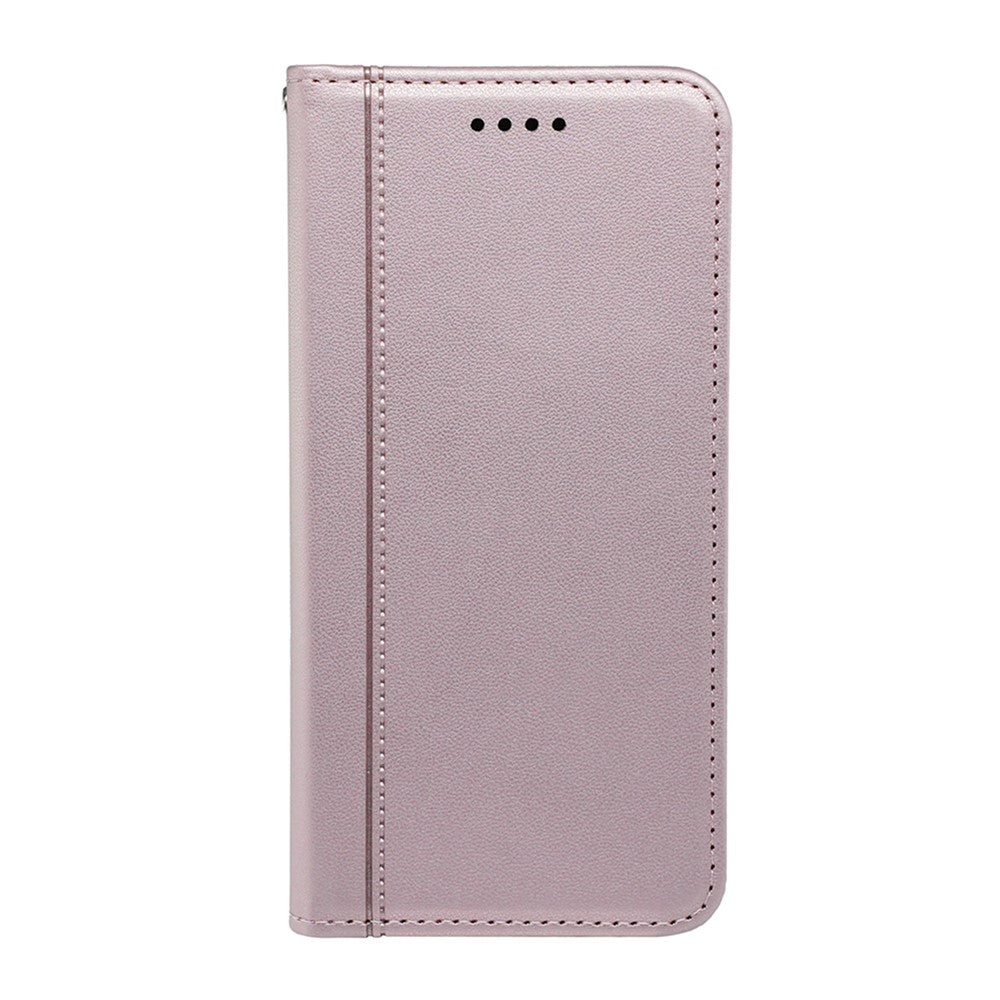 For Xiaomi Poco M8 Pro 5G / Redmi Note 15 Pro+ 5G (Global) Wallet Case Magnetic Closing PU Leather Phone Cover with Wrist Strap - Rose Gold