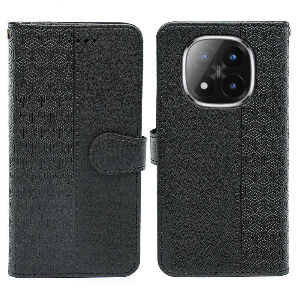 For Xiaomi Poco M8 Pro 5G / Redmi Note 15 Pro+ 5G (Global) Wallet Phone Case Pattern Imprint Leather Flip Cover - Black