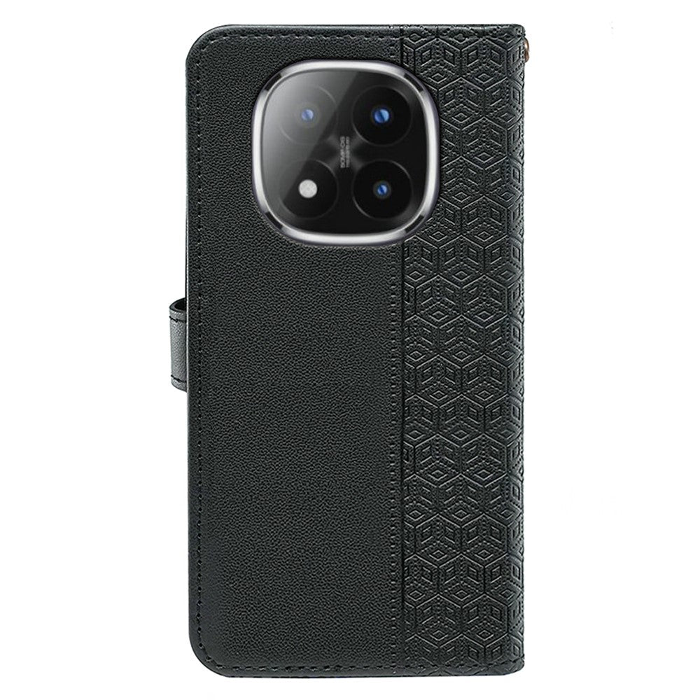 For Xiaomi Poco M8 Pro 5G / Redmi Note 15 Pro+ 5G (Global) Wallet Phone Case Pattern Imprint Leather Flip Cover - Black