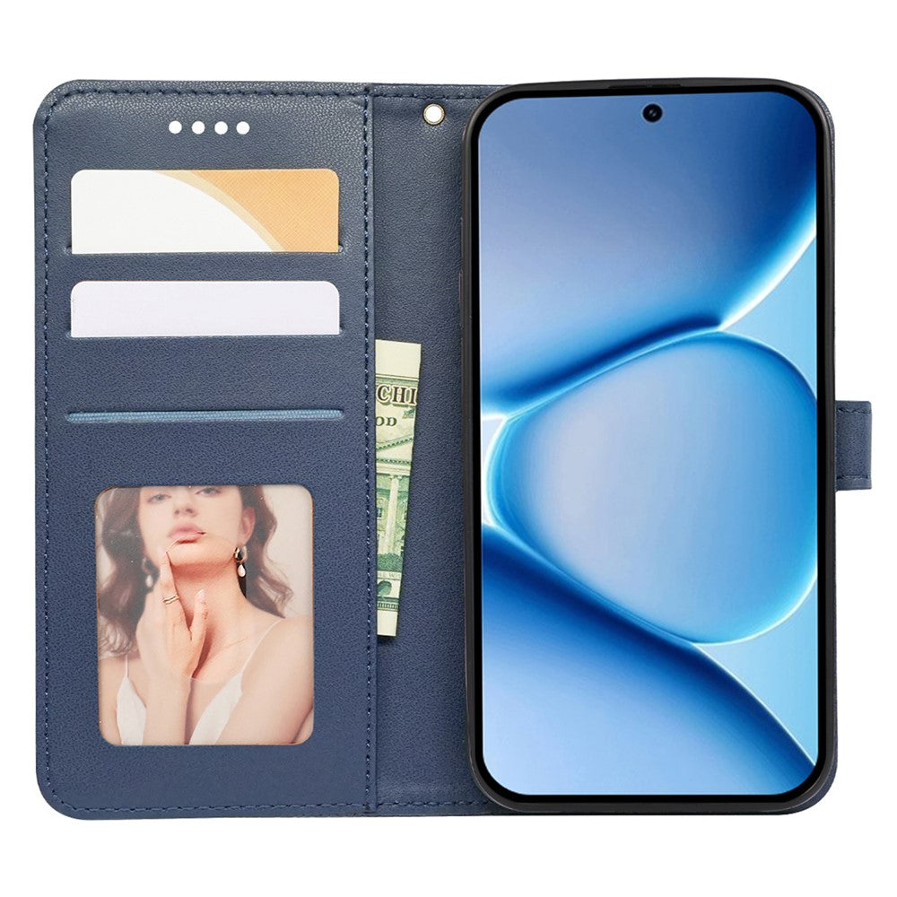 For Xiaomi Poco M8 Pro 5G / Redmi Note 15 Pro+ 5G (Global) Wallet Phone Case Pattern Imprint Leather Flip Cover - Blue