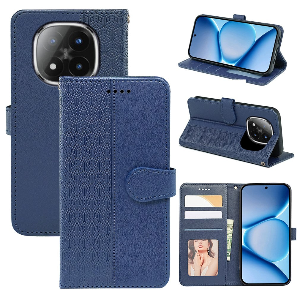 For Xiaomi Poco M8 Pro 5G / Redmi Note 15 Pro+ 5G (Global) Wallet Phone Case Pattern Imprint Leather Flip Cover - Blue