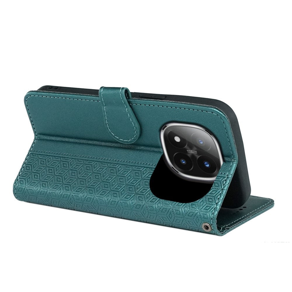 For Xiaomi Poco M8 Pro 5G / Redmi Note 15 Pro+ 5G (Global) Wallet Phone Case Pattern Imprint Leather Flip Cover - Green