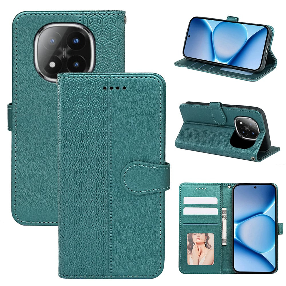 For Xiaomi Poco M8 Pro 5G / Redmi Note 15 Pro+ 5G (Global) Wallet Phone Case Pattern Imprint Leather Flip Cover - Green