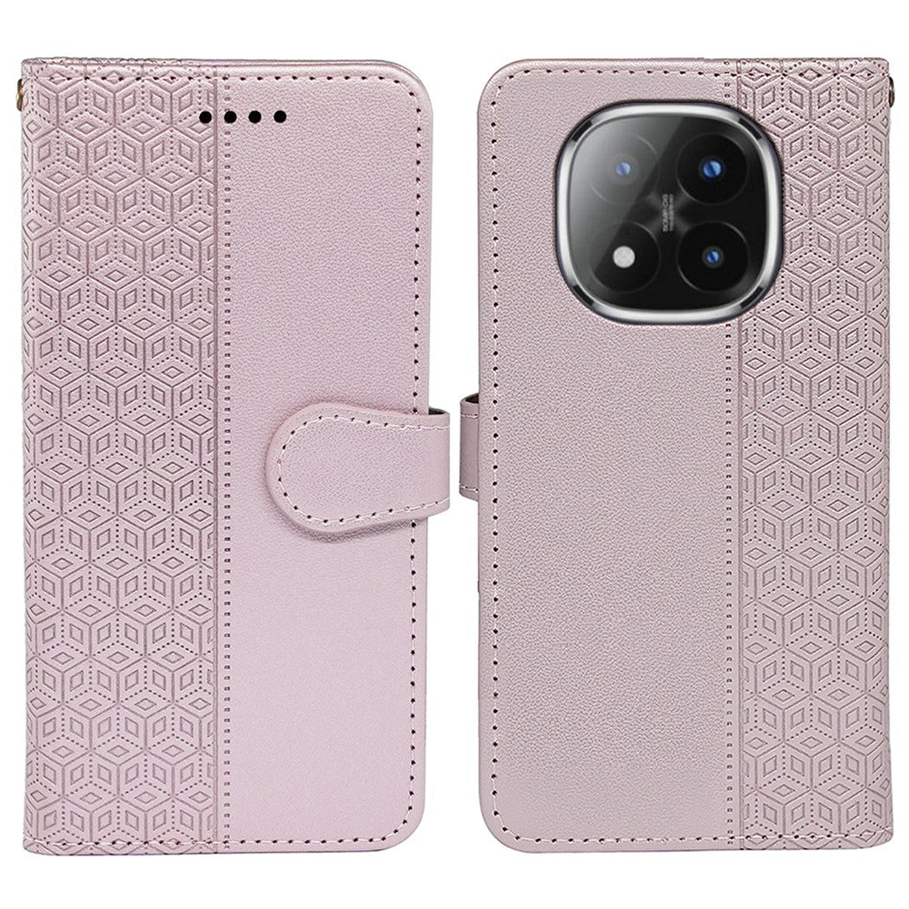 For Xiaomi Poco M8 Pro 5G / Redmi Note 15 Pro+ 5G (Global) Wallet Phone Case Pattern Imprint Leather Flip Cover - Rose Gold