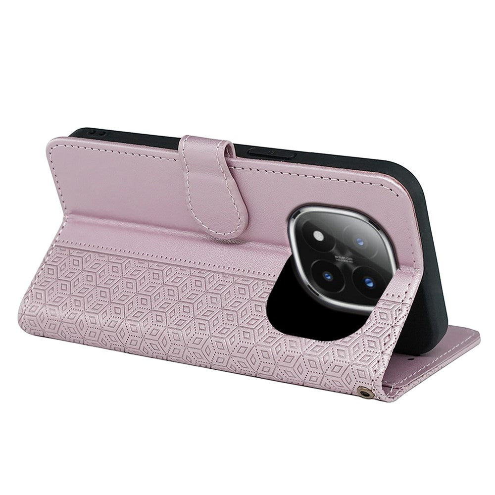 For Xiaomi Poco M8 Pro 5G / Redmi Note 15 Pro+ 5G (Global) Wallet Phone Case Pattern Imprint Leather Flip Cover - Rose Gold