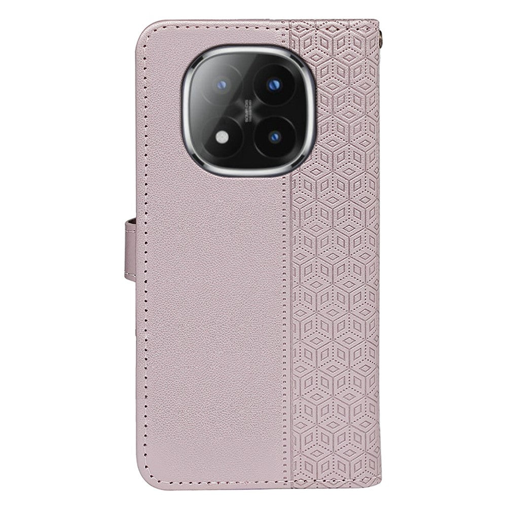 For Xiaomi Poco M8 Pro 5G / Redmi Note 15 Pro+ 5G (Global) Wallet Phone Case Pattern Imprint Leather Flip Cover - Rose Gold