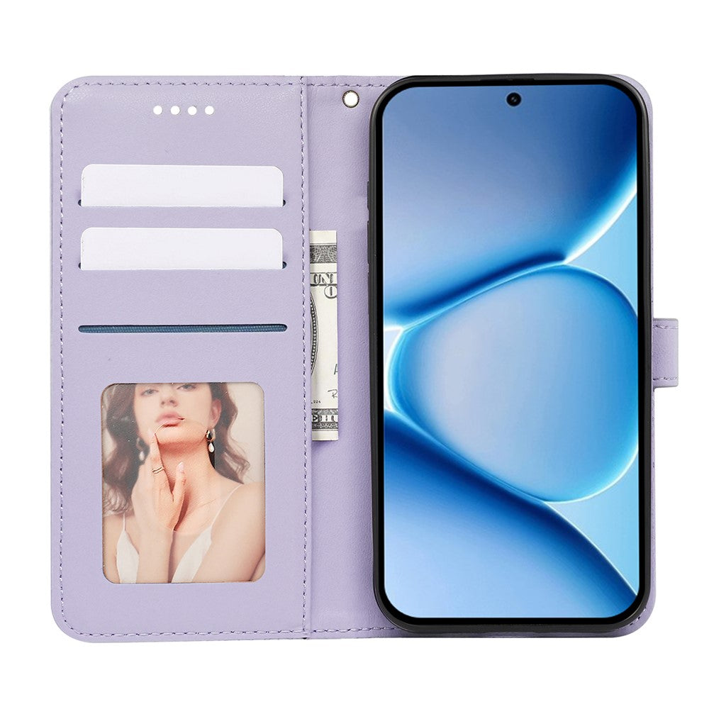 For Xiaomi Poco M8 Pro 5G / Redmi Note 15 Pro+ 5G (Global) Wallet Phone Case Pattern Imprint Leather Flip Cover - Purple