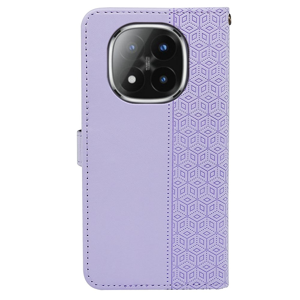 For Xiaomi Poco M8 Pro 5G / Redmi Note 15 Pro+ 5G (Global) Wallet Phone Case Pattern Imprint Leather Flip Cover - Purple
