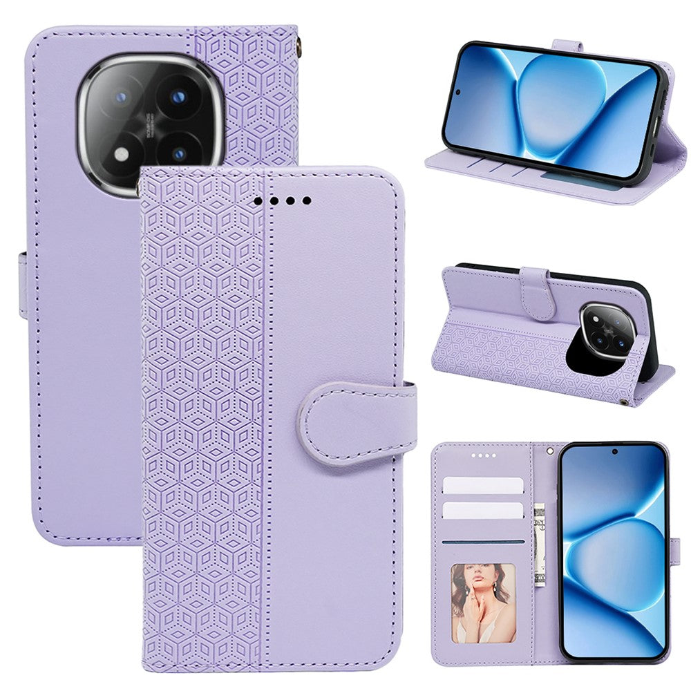 For Xiaomi Poco M8 Pro 5G / Redmi Note 15 Pro+ 5G (Global) Wallet Phone Case Pattern Imprint Leather Flip Cover - Purple