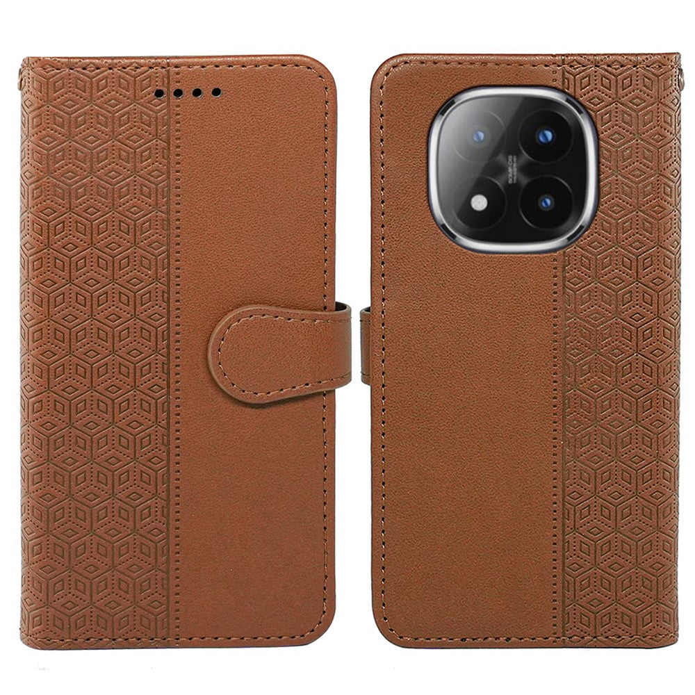 For Xiaomi Poco M8 Pro 5G / Redmi Note 15 Pro+ 5G (Global) Wallet Phone Case Pattern Imprint Leather Flip Cover - Brown
