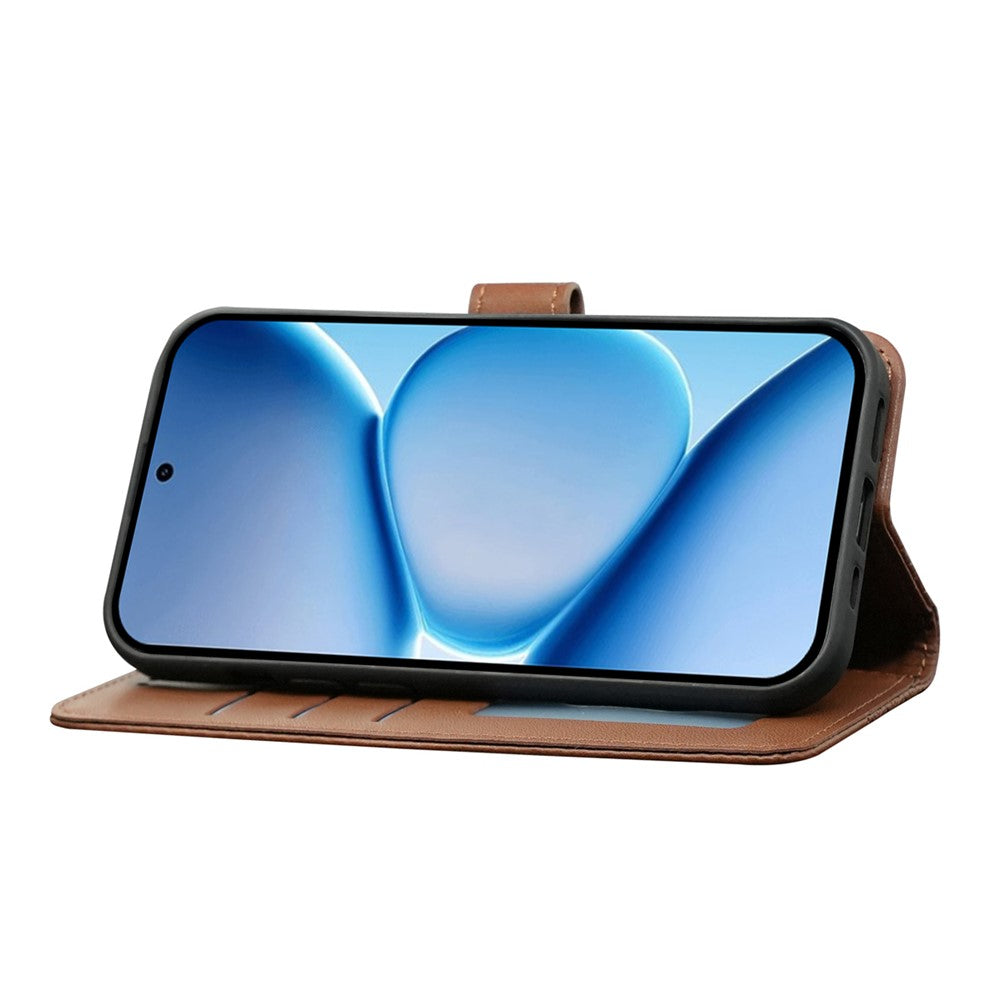 For Xiaomi Poco M8 Pro 5G / Redmi Note 15 Pro+ 5G (Global) Wallet Phone Case Pattern Imprint Leather Flip Cover - Brown