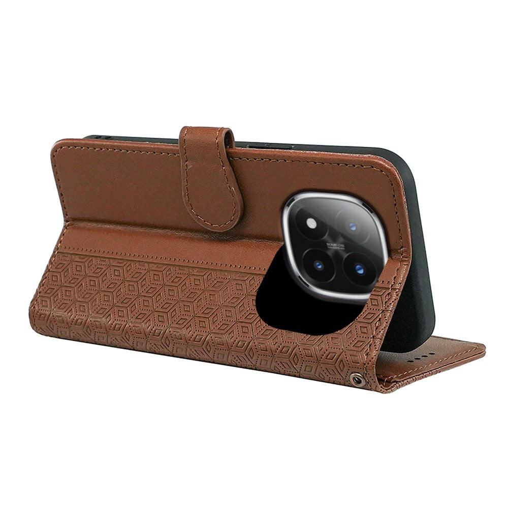 For Xiaomi Poco M8 Pro 5G / Redmi Note 15 Pro+ 5G (Global) Wallet Phone Case Pattern Imprint Leather Flip Cover - Brown