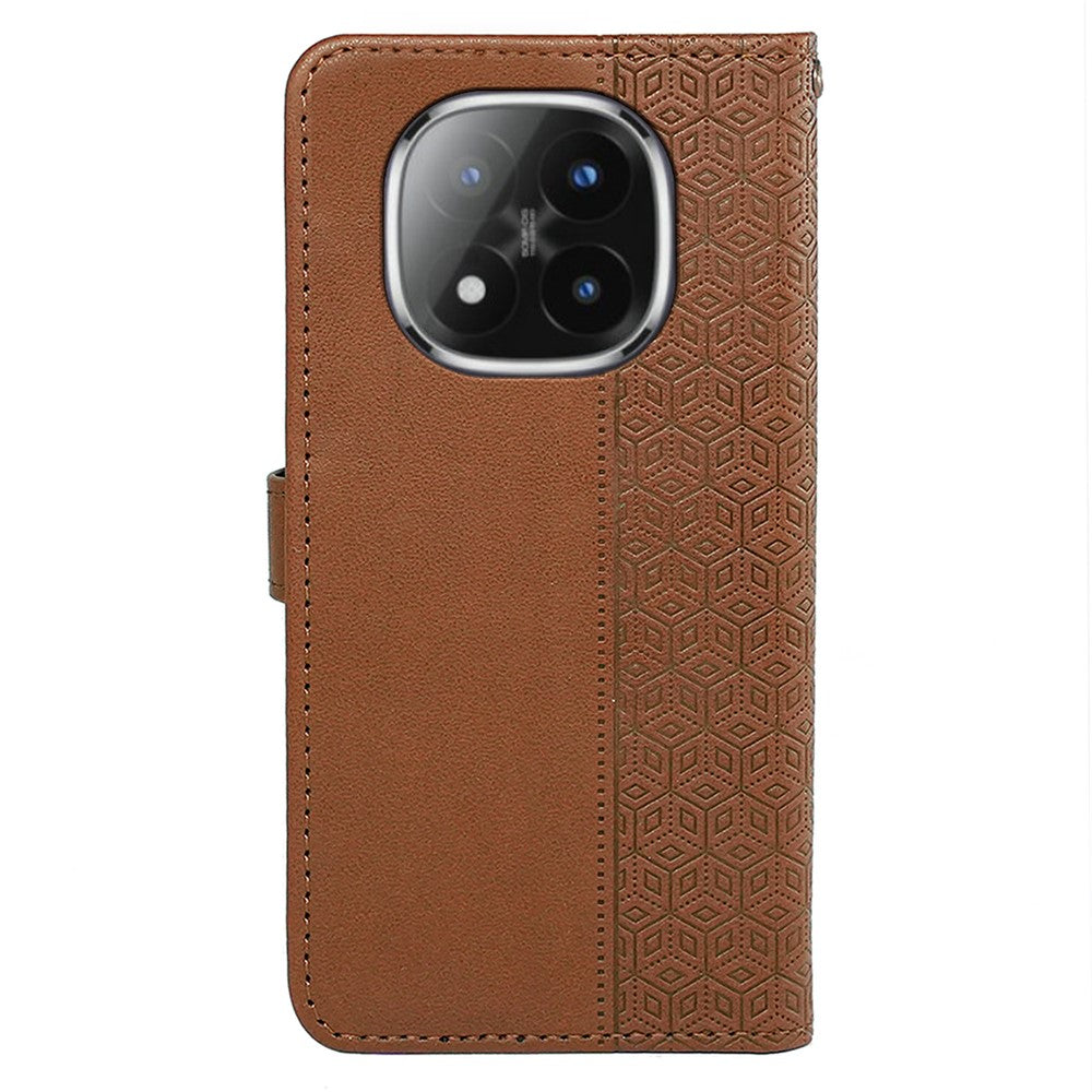 For Xiaomi Poco M8 Pro 5G / Redmi Note 15 Pro+ 5G (Global) Wallet Phone Case Pattern Imprint Leather Flip Cover - Brown