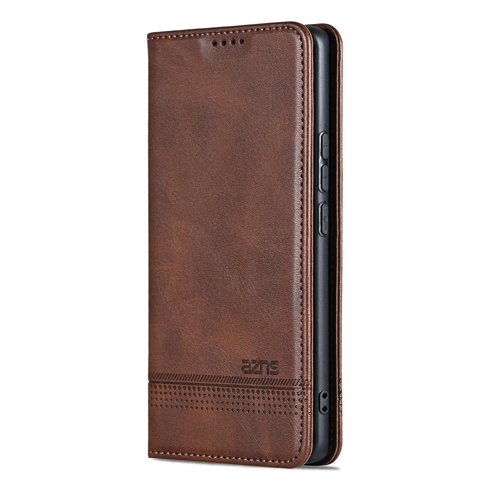 AZNS For vivo X300 5G Case Cowhide Texture PU Leather Wallet Phone Cover - Coffee