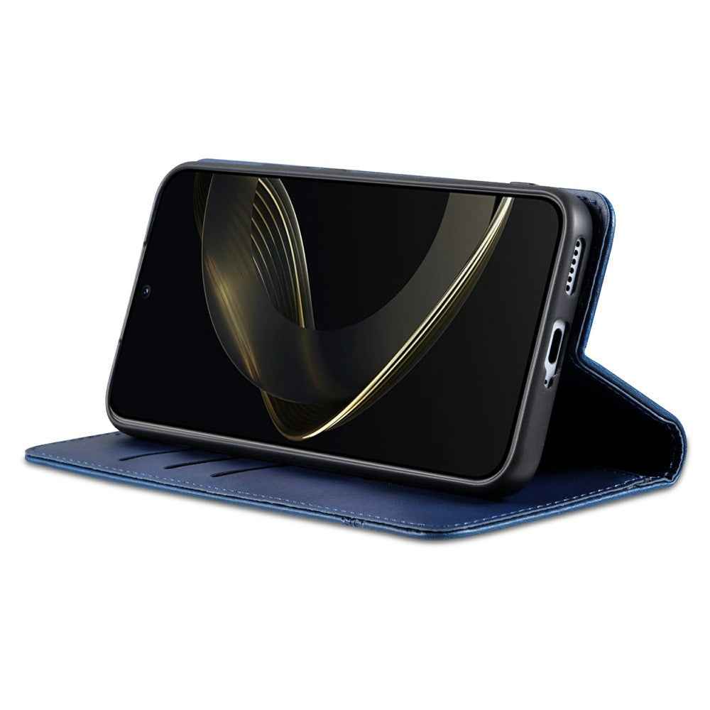 AZNS For vivo X300 5G Case Cowhide Texture PU Leather Wallet Phone Cover - Blue