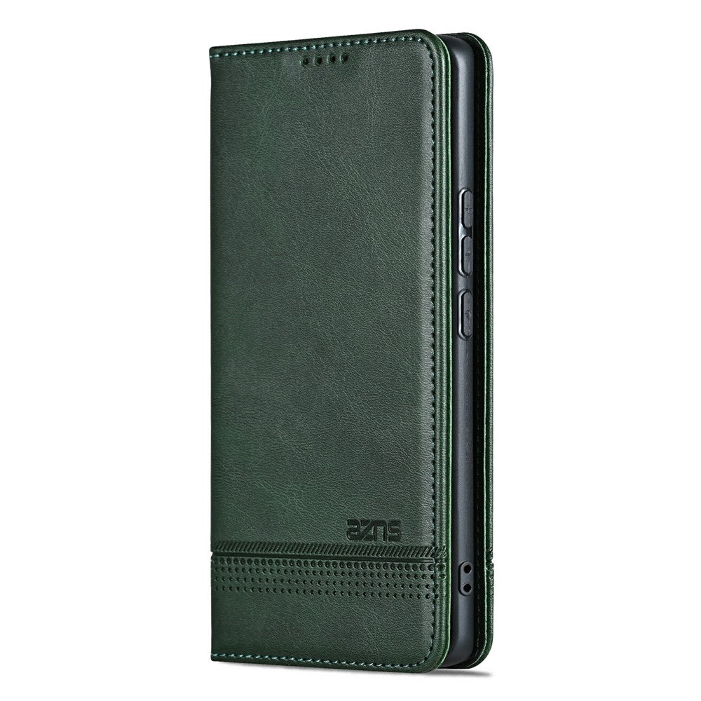 AZNS For vivo X300 5G Case Cowhide Texture PU Leather Wallet Phone Cover - Green