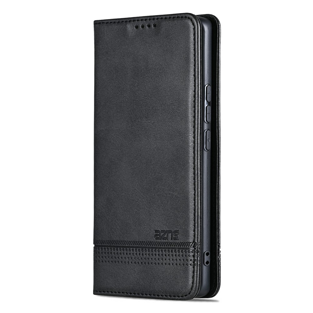 AZNS For vivo X300 5G Case Cowhide Texture PU Leather Wallet Phone Cover - Black