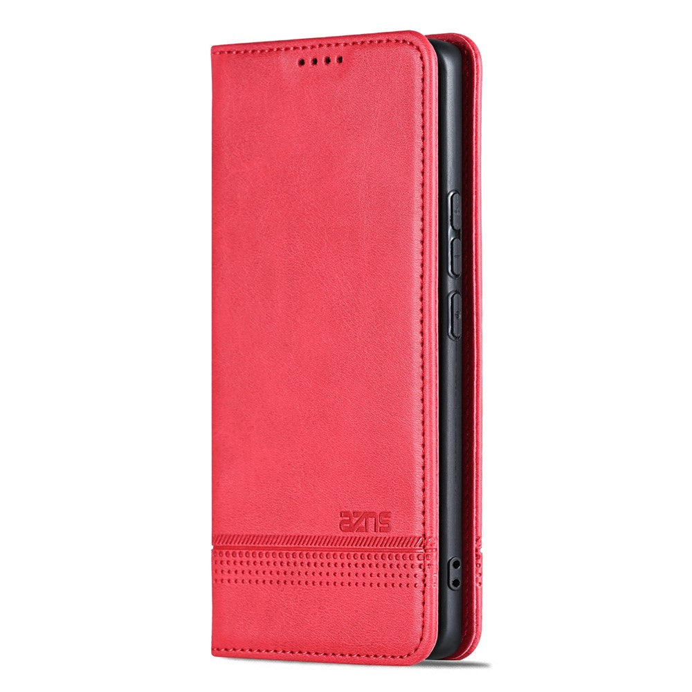 AZNS For vivo X300 Pro 5G Case Cowhide Texture PU Leather Wallet Phone Cover - Red