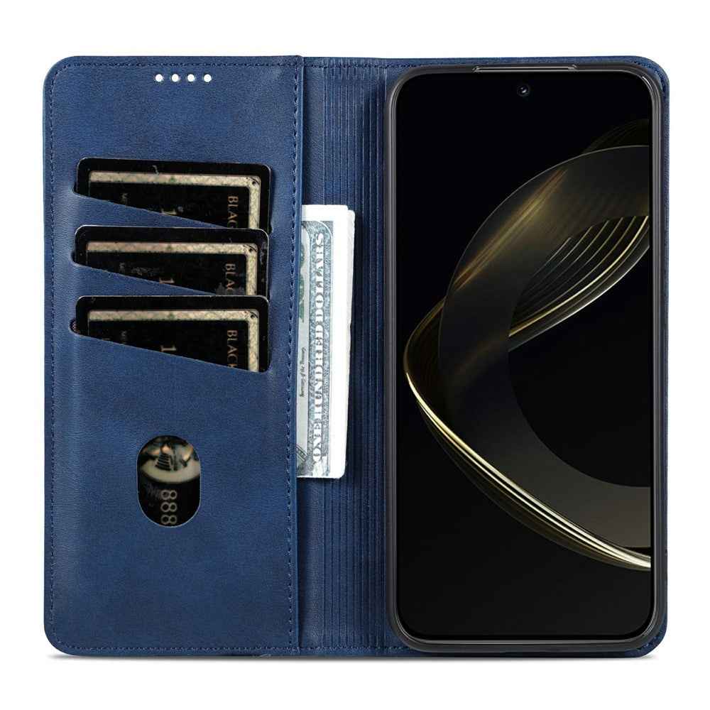AZNS For vivo X300 Pro 5G Case Cowhide Texture PU Leather Wallet Phone Cover - Blue