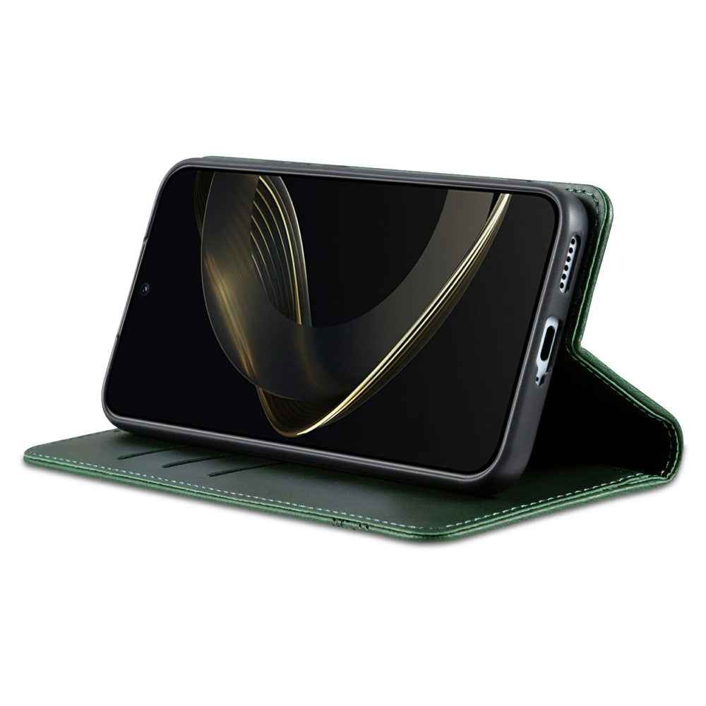 AZNS For vivo X300 Pro 5G Case Cowhide Texture PU Leather Wallet Phone Cover - Green