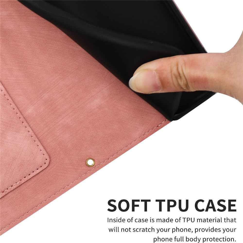 For Xiaomi 17 Pro Case PU Leather Floral Phone Cover with Card Slots - Pink