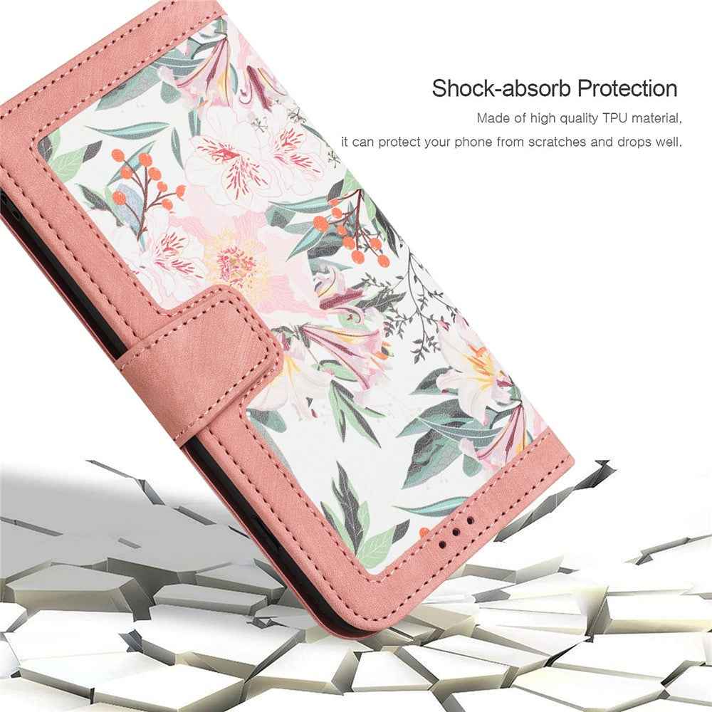 For Xiaomi 17 Pro Case PU Leather Floral Phone Cover with Card Slots - Pink