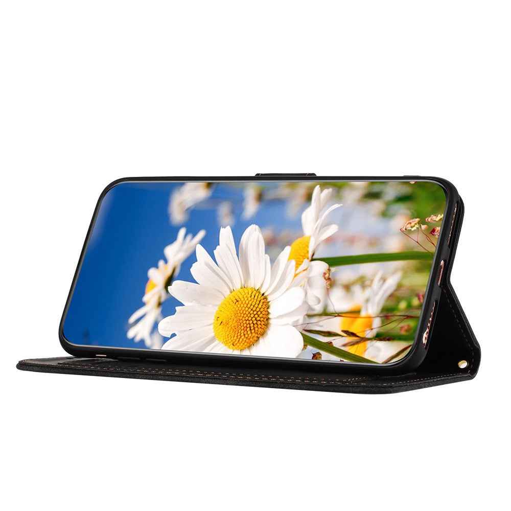 For Xiaomi 17 Pro Case PU Leather Floral Phone Cover with Card Slots - Black
