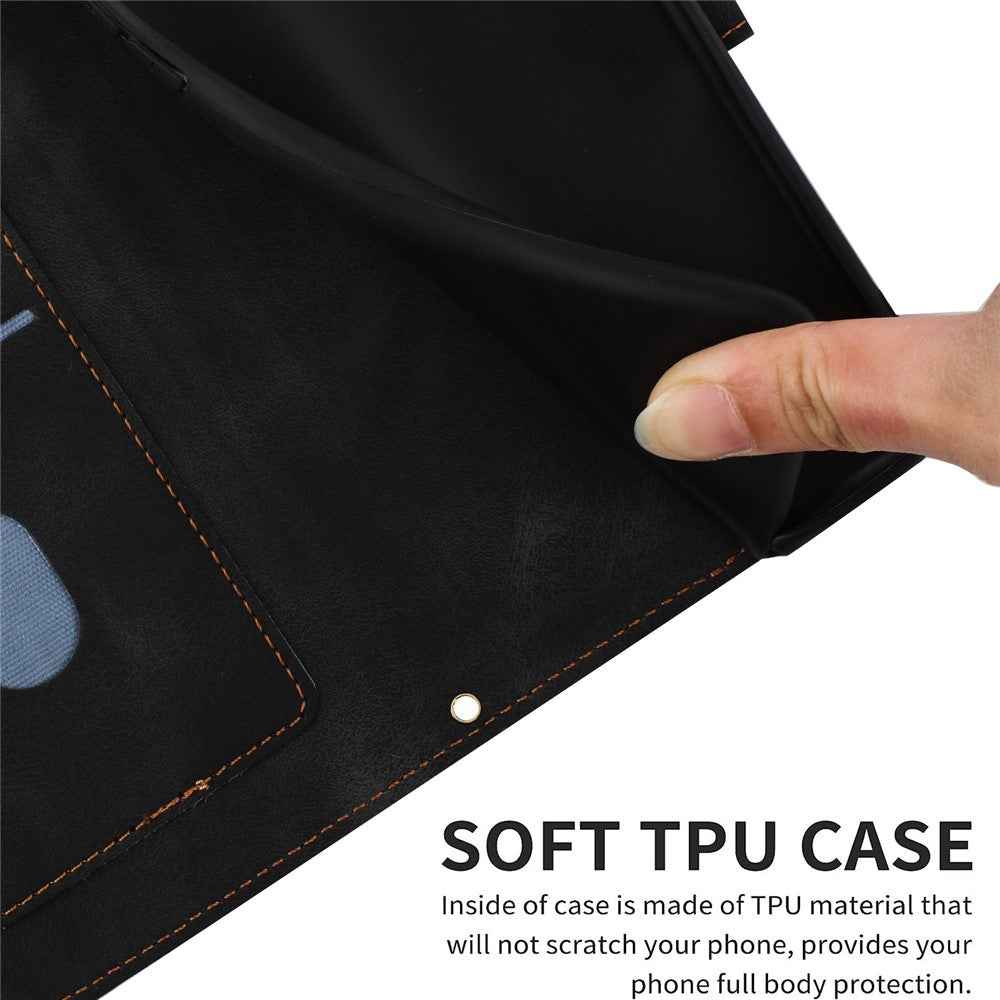 For Xiaomi 17 Pro Case PU Leather Floral Phone Cover with Card Slots - Black