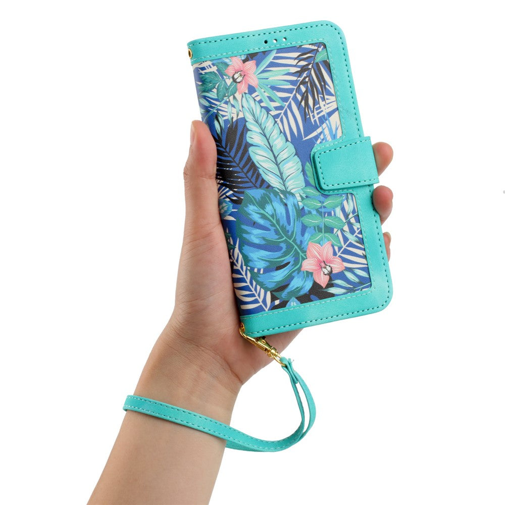 For Xiaomi 17 Pro Max Case PU Leather Floral Phone Cover with Card Slots - Green
