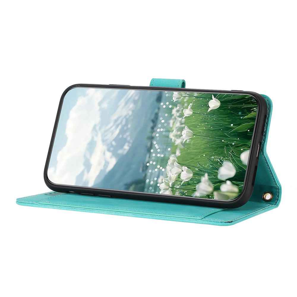 For Xiaomi 17 Pro Case Tulip Leather Phone Cover with 5 Card Slots Wallet - Green