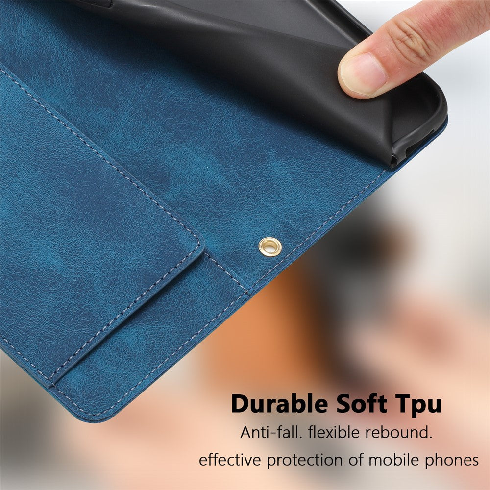For Xiaomi 17 Pro Max Case Tulip Leather Phone Cover with 5 Card Slots Wallet - Blue