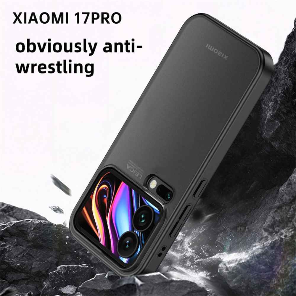 For Xiaomi 17 Pro Case Airbag Anti Drop TPU PC Phone Back Cover - Matte Black