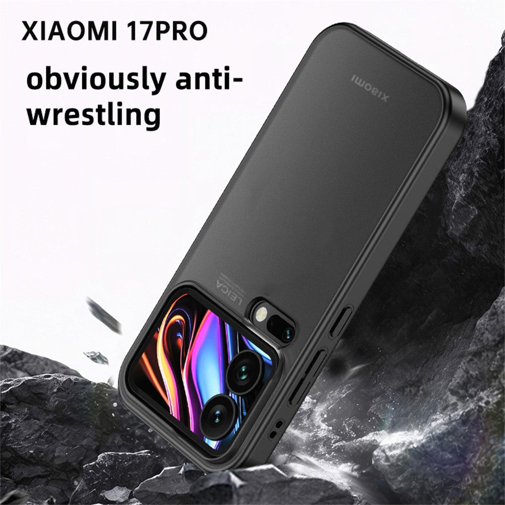 For Xiaomi 17 Pro Max Case Airbag Anti Drop TPU PC Phone Back Cover - Matte Black