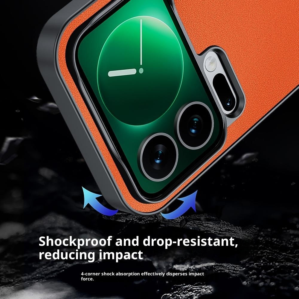 For Xiaomi 17 Pro Max Case PU Leather Coated PC + TPU Anti-Drop Phone Cover - Green