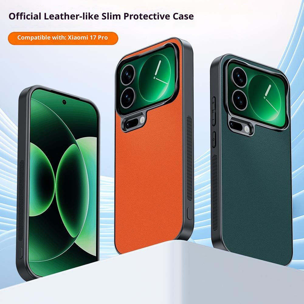 For Xiaomi 17 Pro Max Case PU Leather Coated PC + TPU Anti-Drop Phone Cover - Green