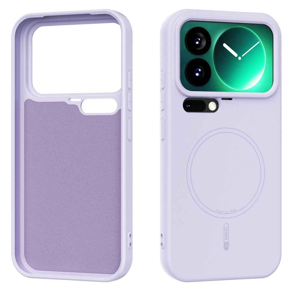 ABEEL For Xiaomi 17 Pro Magnetic Case Skin Touch Liquid Silicone Phone Back Cover - Purple