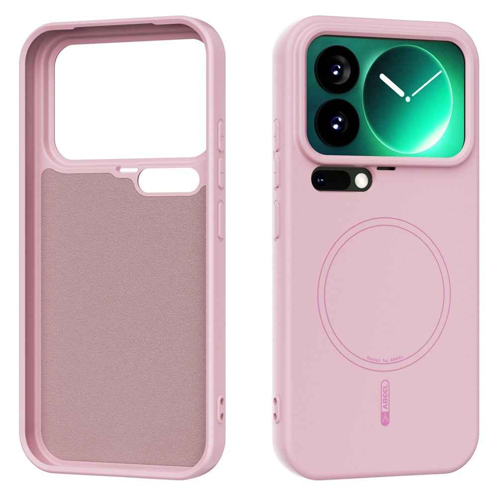 ABEEL For Xiaomi 17 Pro Magnetic Case Skin Touch Liquid Silicone Phone Back Cover - Pink
