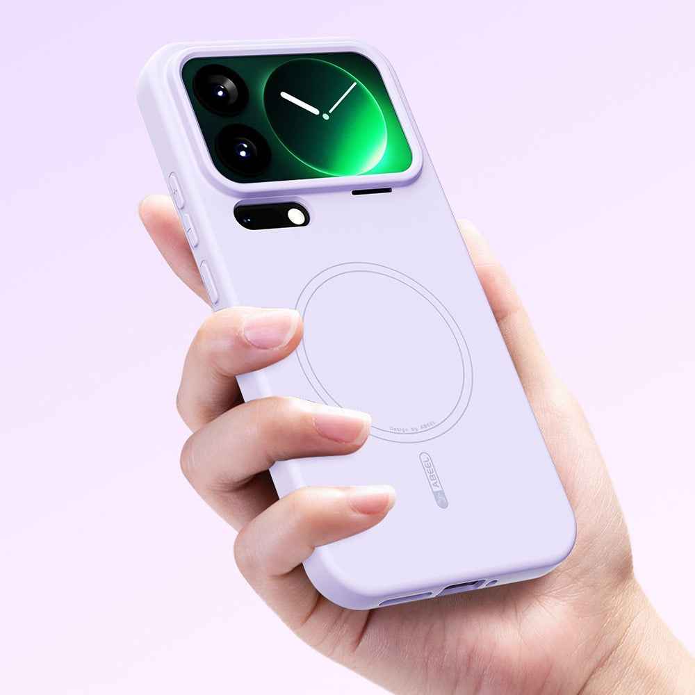 ABEEL For Xiaomi 17 Pro Magnetic Case Skin Touch Liquid Silicone Phone Back Cover - Pink