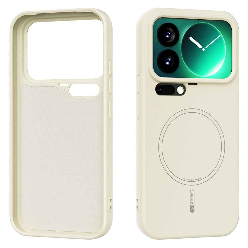 ABEEL For Xiaomi 17 Pro Magnetic Case Skin Touch Liquid Silicone Phone Back Cover - Beige