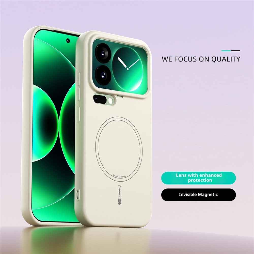 ABEEL For Xiaomi 17 Pro Magnetic Case Skin Touch Liquid Silicone Phone Back Cover - Beige