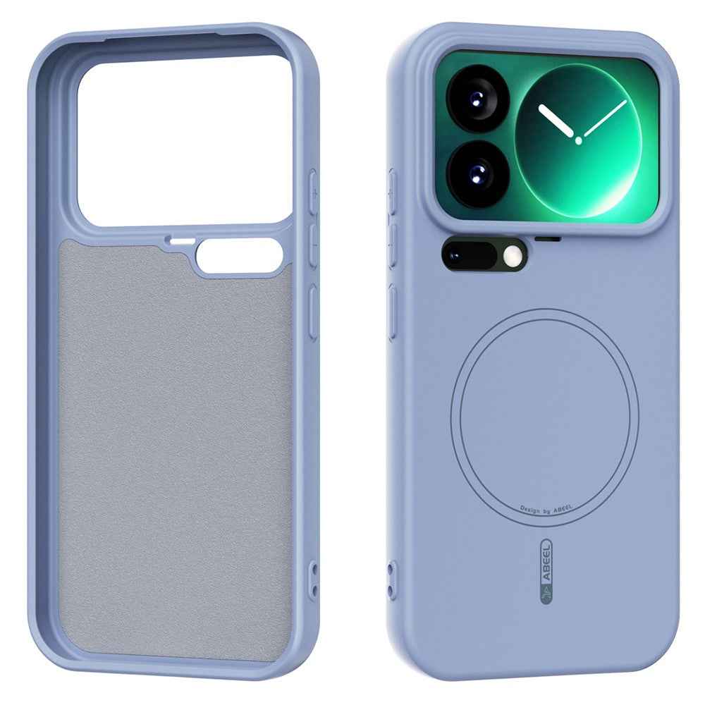 ABEEL For Xiaomi 17 Pro Magnetic Case Skin Touch Liquid Silicone Phone Back Cover - Sky Blue