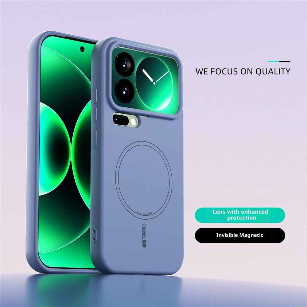 ABEEL For Xiaomi 17 Pro Magnetic Case Skin Touch Liquid Silicone Phone Back Cover - Sky Blue