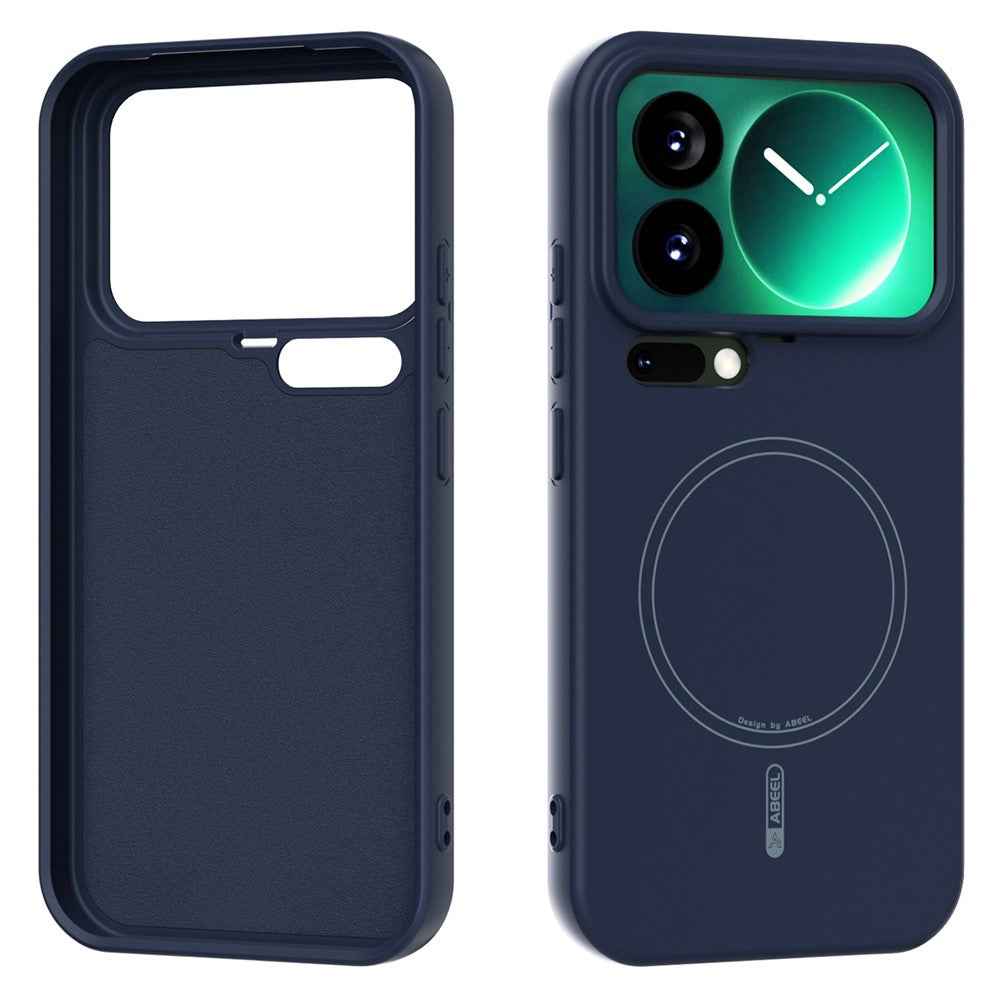 ABEEL For Xiaomi 17 Pro Magnetic Case Skin Touch Liquid Silicone Phone Back Cover - Dark Blue