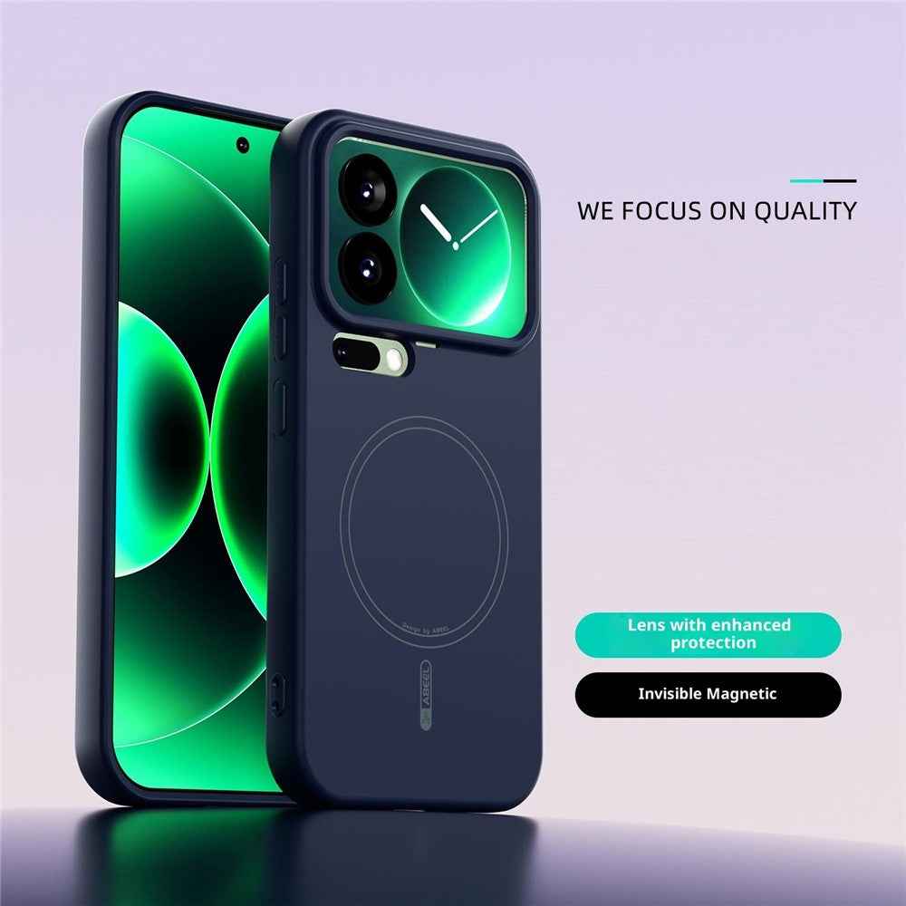 ABEEL For Xiaomi 17 Pro Magnetic Case Skin Touch Liquid Silicone Phone Back Cover - Dark Blue