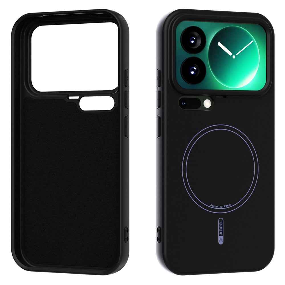 ABEEL For Xiaomi 17 Pro Magnetic Case Skin Touch Liquid Silicone Phone Back Cover - Black