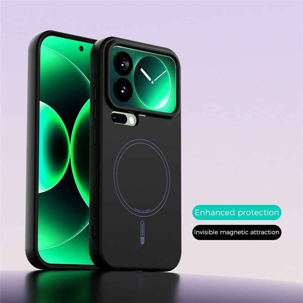 ABEEL For Xiaomi 17 Pro Magnetic Case Skin Touch Liquid Silicone Phone Back Cover - Black