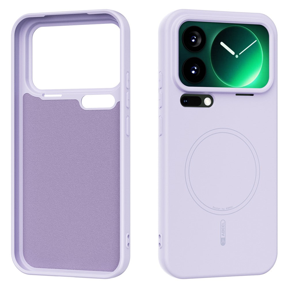 ABEEL For Xiaomi 17 Pro Max Magnetic Case Skin Touch Liquid Silicone Phone Back Cover - Purple