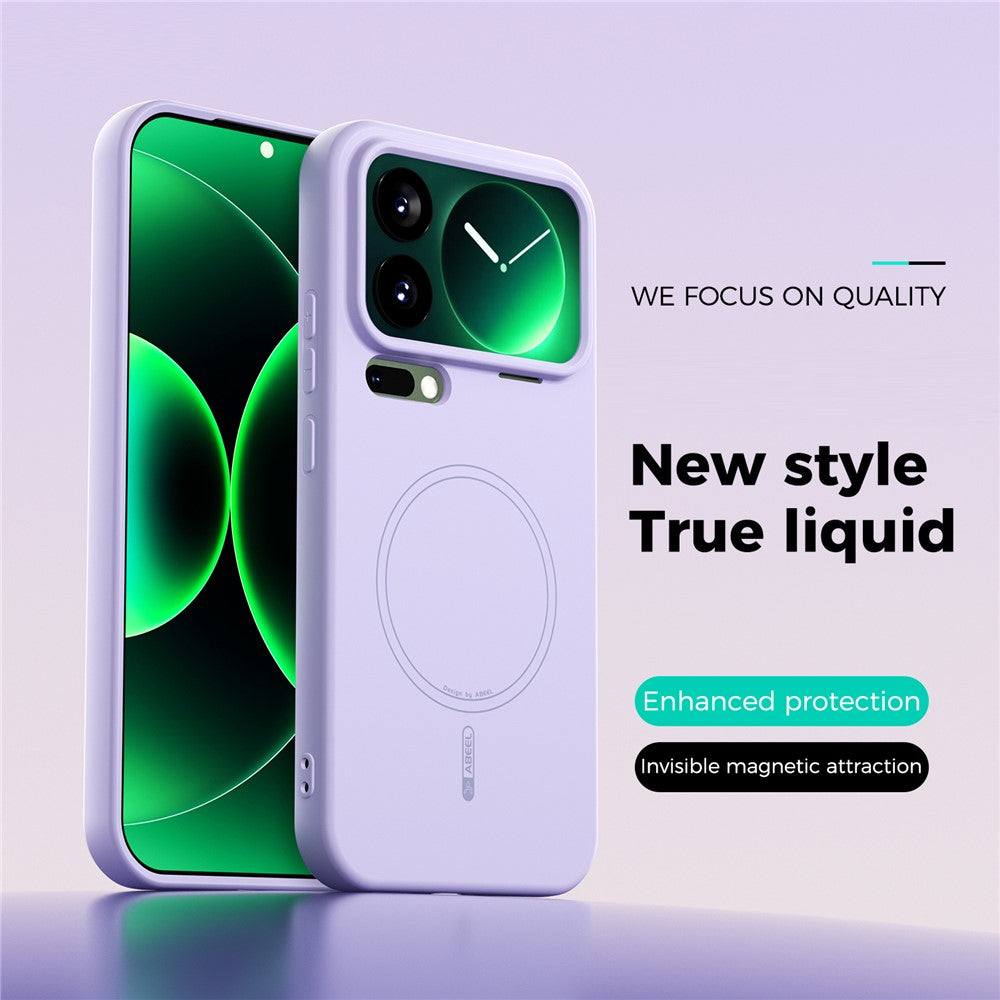 ABEEL For Xiaomi 17 Pro Max Magnetic Case Skin Touch Liquid Silicone Phone Back Cover - Purple