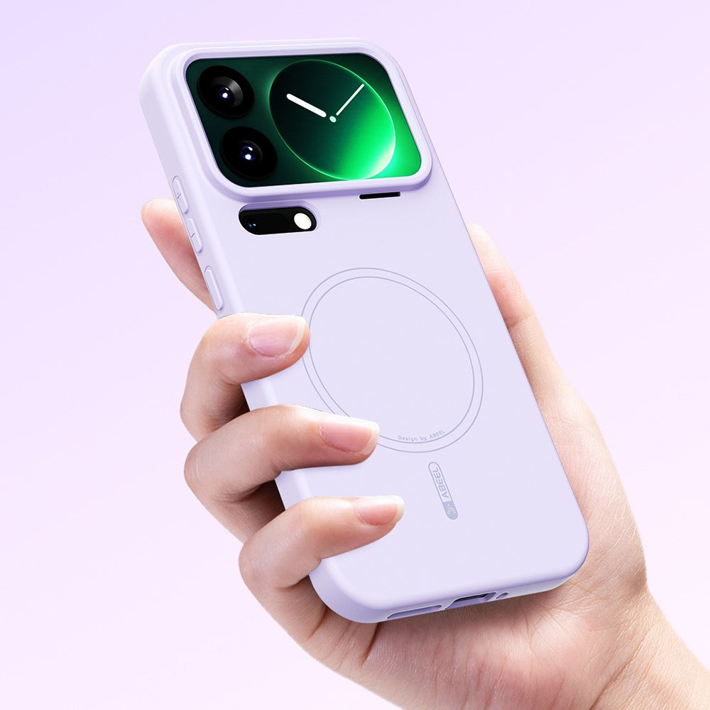 ABEEL For Xiaomi 17 Pro Max Magnetic Case Skin Touch Liquid Silicone Phone Back Cover - Purple